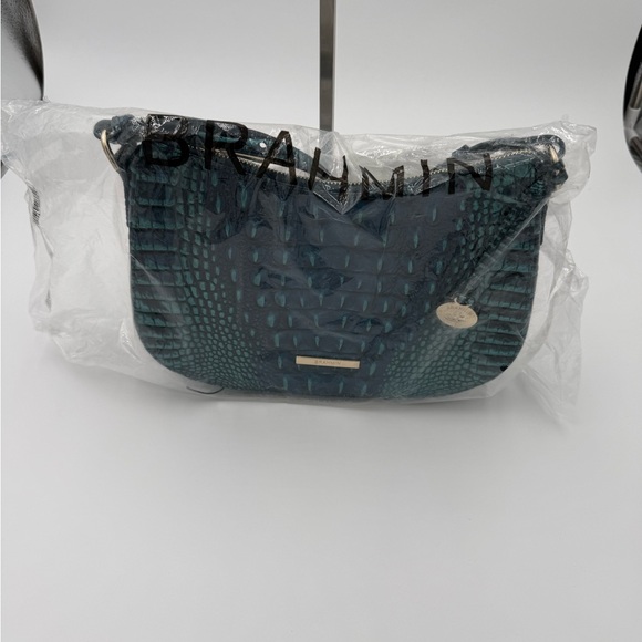 Brahmin Shayna blue patina Embossed Shoulder Bag - Picture 2 of 3
